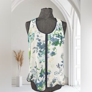 Liz Claiborne Floral Sleeveless Top - Blue and Green, Size M
